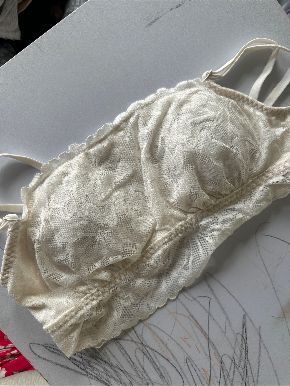 PINK Victoria's Secret Ivory Lace Bralette